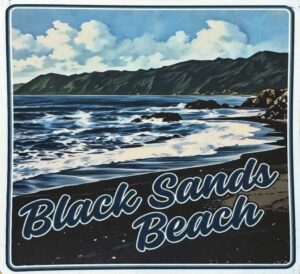 Black Sands Beach Sticker